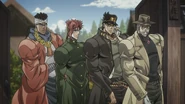 Os Crusaders (sem Polnareff e Iggy) no Anime