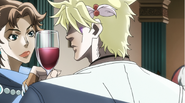 Caesar Zeppeli's first appearance (as an adult), flirting with a young woman