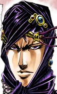 Kars usando seu capuz.