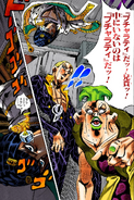 Bucciarati about to attack Prosciutto and Pesci