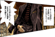 "The Boss" first appears in the manga, shrouded and wearing a suit