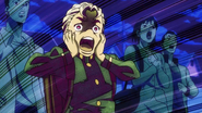 Koichi screams in terror during a robbery.