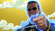 Okuyasu interrogates Red Hot Chili Pepper, threatening to kill him otherwise.