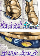 Hiding underneath Polnareff's shoe