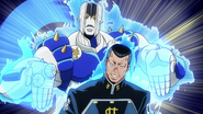 Okuyasu reveals his Stand, The Hand.