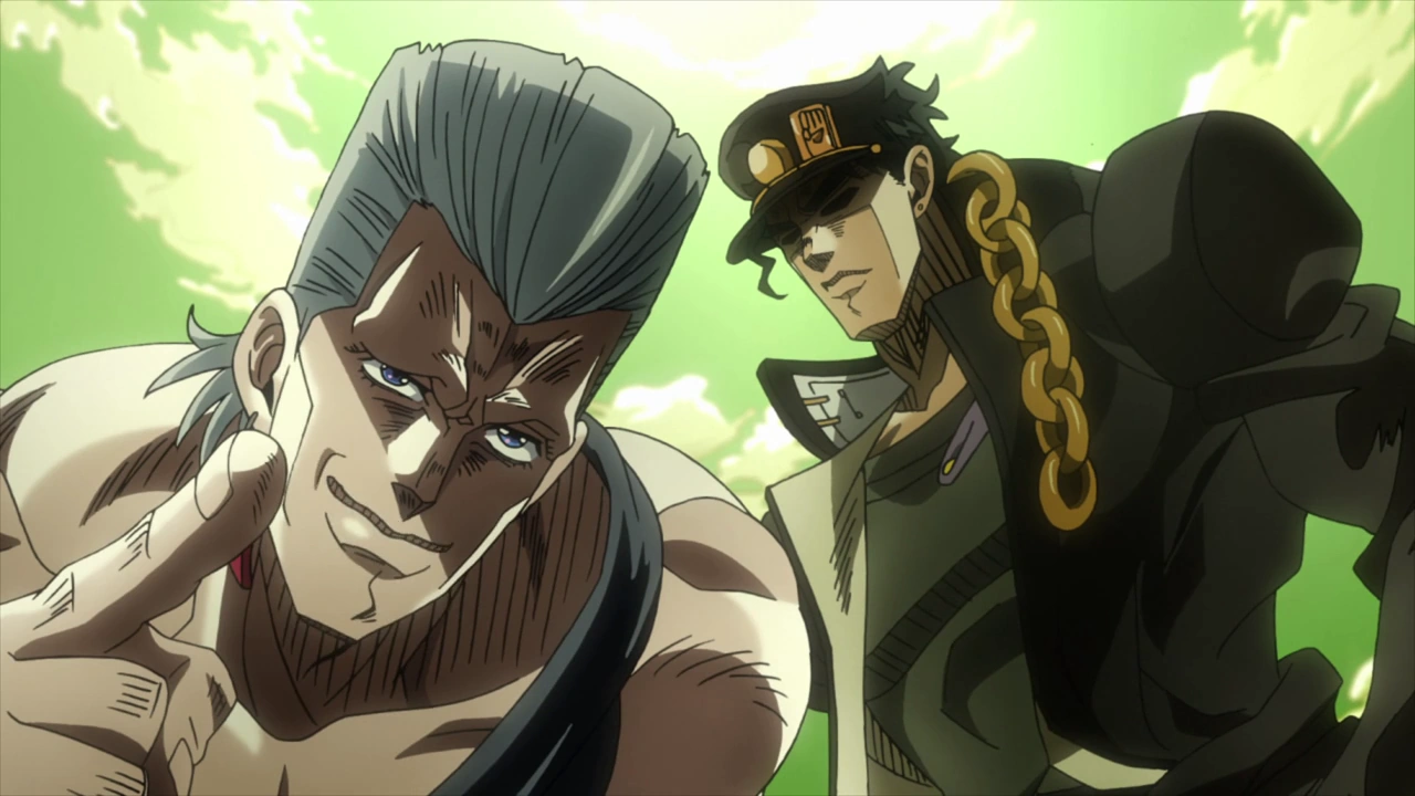 Jotaro and Polnareff prepare to beat up Alessi %28Anime%29 Кто такой джотаро куджо