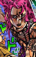 Bruno Bucciarati in the body of Diavolo after the effects of Chariot Requiem