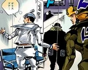 Josuke e Rai não conseguem alcançar o Médico-chefe por algum motivo