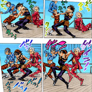 Narancia, Mista, & Fugo's infamous 'torture dance'.