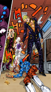 Prosciutto shooting Mista, in front of Pesci