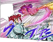 Death Thirteen attacks Kakyoin from inside the card.