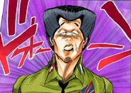 Claiming to Koichi's mom that her son stole 500,000 Yen from him