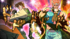 Joseph and Caesar Anthonio Zeppeli putting aside their rivalry.