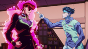 Rohan mocks Josuke's hair