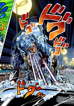 Giaccio and his ice powers, Vento Aureo