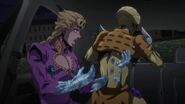 Giorno's frozen arm breaks