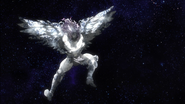 Kars struggles as his body floats farther away from Earth.