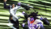 kujo jotaro and star platinum (jojo no kimyou na bouken and 1 more) drawn by nitako