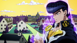 Josuke protecting Morioh