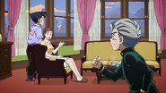 Happily greeting Koichi