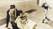 Jotaro, Joseph and Polnareff returning home