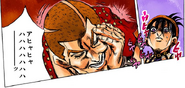 Formaggio making a humorous expression to fool Narancia