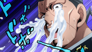 Okuyasu cries uncontrollably after drinking special water.