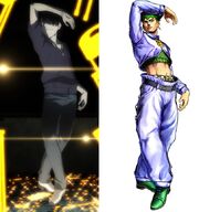 Araragi doing rohan's pose