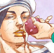 Josefumi trying to feed Kira a Locacaca fruit