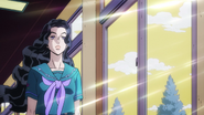 Yukako's initial appearance, walking down a school hallway.