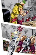 Pesci using his Stand hook through the door of control room