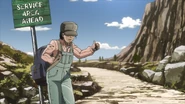 Anne hitchhiking