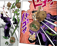 Okuyasu defeated with flower pots