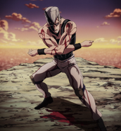 Polnareff cornered by Diavolo