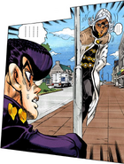 Revealing himself to Josuke.