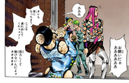 Guccio, imploring for mercy from Anasui