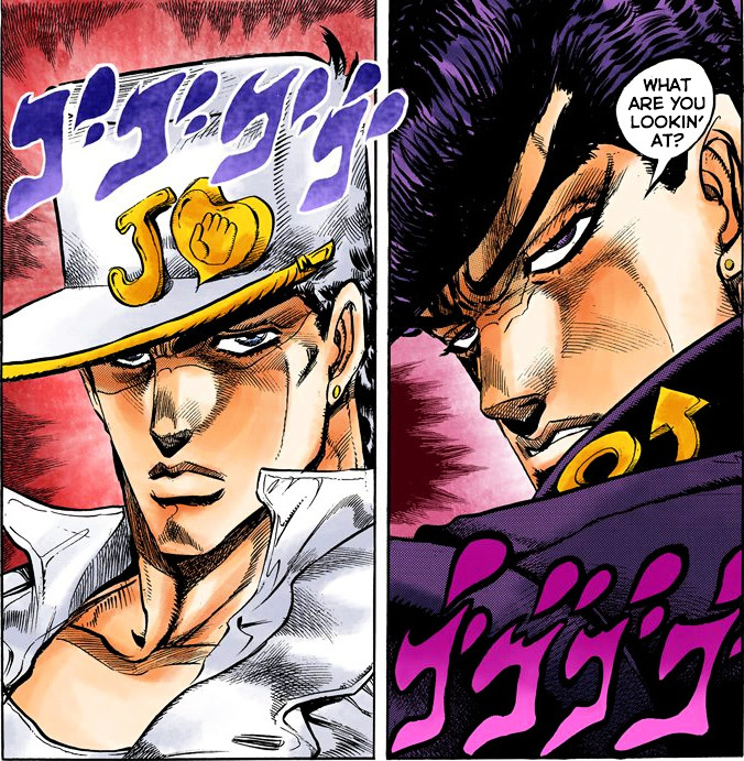 Josuke and Old Man Joseph  Jojo anime, Jojo bizarre, Jojo bizzare adventure