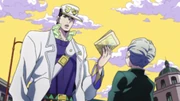 Koichi é questionado por Jotaro Kujo
