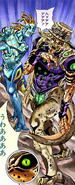 Gyro and Dio transformed into Dinosaurs