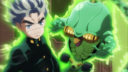 Koichi with his new Stand, Echoes ACT1.