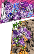 Purple Haze lets out its signature cry and destroys a wall