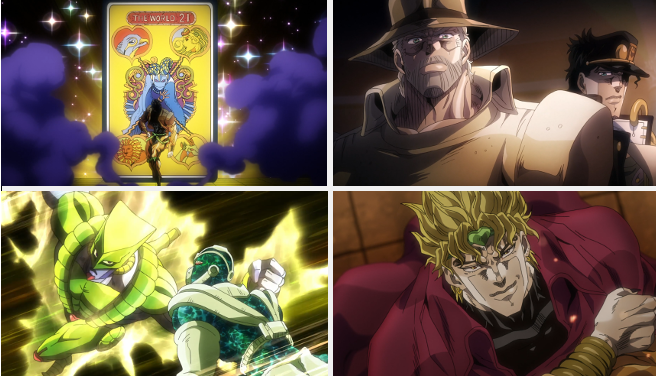 DIO's standing on roof pose in manga, anime, games and OVA :  r/StardustCrusaders