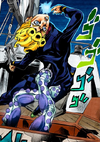 Giorno stabbed by Soft Machine's short sword