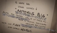 The writing done by the Stand controlling Giorno's arm. (Original with Japanese subtitles)