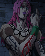 Diavolo after getting attacked by Polnareff