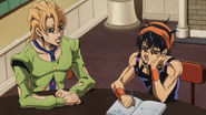 Fugo's first appearance, helping Narancia with math