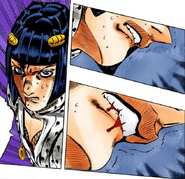 Bucciarati bites his lip hard enough to bleed thinking about Abbacchio