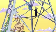 Tending his garden while keeping company with Mikitaka.
