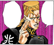 Gloating about his strategic superiority over Josuke's