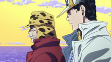 Joseph and Jotaro bid farewell to Morioh